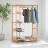 6 Tier Bamboo Garment Rack Storage Shelves Clothes Hanging Wardrobe Closet Stand