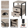 Nightstand Side Table with2 Drawers, Rustic Wooden End Table for Living Room