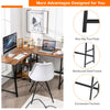 Computer Corner Desk L-Shaped Gaming Studying Table w/Metal Support & Wide Top