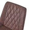 2pcs Home Office Faux Leather Brown Dining Chair Kitchen Chairs Upholstered Seat