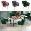 Velvet Dining Chair Velvet Upholstered Kitchen Armchair Metal Legs Living Room