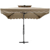 Garden Parasol Banana Cantilever Umbrella Crank Sun Shade Patio Outdoor W/ Base