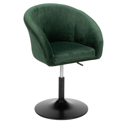Adjustable Swivel Bar Stool Fabric Dining Chair Dressing Stool Tub Seat Green