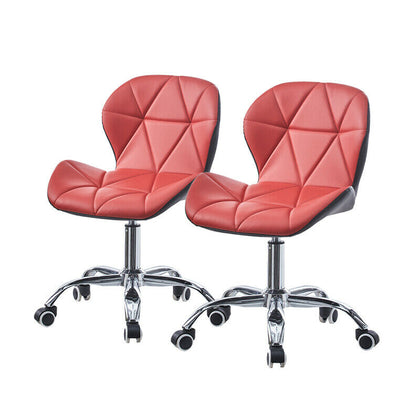 Red+Black Faux Leather/PU Computer Chairs Office Chairs 5-Legs Swivel( pair)