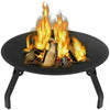 Folding Outdoor Garden Camping Beach Round Steel Fire Pit Patio Heater BBQ UK