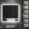 Large LED Bathroom Mirror Wall Mounted Vanity Makeup Defogger Rectangle Dimmable