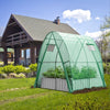 Portable Walk-in Greenhouse Tunnel W/ 2 Zippered Doors & Roll-up Screen Windows