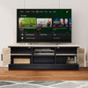 Modern TV Unit 120cm Cabinet Sideboard TV Stand Rattan Door Open Shelf Storage