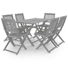 7 Piece Garden Dining Set Solid Acacia Wood Grey D5O3