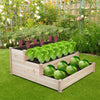 3 Tiers Vertical Fir Wood Raised Flower Bed Stackable Herb Grow Box 122x122x60CM