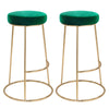 2pcs Velvet Padded Breakfast Bar Stools Kitchen Counter Pub Chair Round Barstool