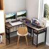 L-Shaped Corner Computer Desk Reversible PC Table Workstation w/ CPU Stand