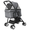 Large Pet Stroller Foldable Dog Cat Travel Carriage with Detachable Carrier Cart