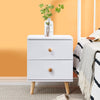 Nightstand 2White Drawers Storage Wood Bedside Cabinet Small Side Table Bedroom
