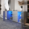Modern Sideboard Display Cabinet Cupboard High Gloss 2 Doors 3 Drawers LED