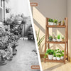 3-Tier Folding Garden Plant Stand Multifunctional Wooden Flower Display Shelves