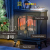 Freestanding Electric Fireplace Stove Heater with LED Fire Flame Effect Black