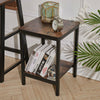 Industrial Bedside Table Vintage Side Cabinet Shelf Rustic Metal Storage Rack UK