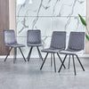 4 Pcs Velvet Dining Chairs Metal Legs Dining Room Kitchen Office Home Silver BN