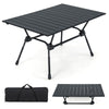 Aluminum Camping Table Outdoor Folding Picnic Table W/ 4-Level Adjustable Height