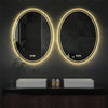 Ultra-thin Oval Bathroom Mirror LED Frameless Frosted Edges Shiny Vanity Mirror
