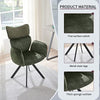 2PC Ergnomic Fabric Accent Arm Chairs Dining Kitchen Living Room w/ Steel Leg