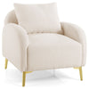 Modern Upholstered Accent Chair w/ Removable Pillow Single Sofa Chair Armchair