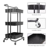 Utility 3-Tier Beauty Salon Kitchen Storage Trolley Cart Mobile Shelving Unit UK
