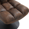 Vintage Swivel Gas Lift Office Chair Quilted Distressed Leather Padded Seat Sofa