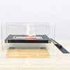 Bio Ethanol Fireplace Glass Burner Fire Bioethanol Rectangular Tabletop Fire Pit