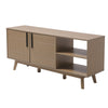 TV Unit Cabinet Wooden Media Stand with Storage Shelves Living Room Table 59inch