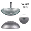 Bathroom Countertop Basin Sink Wash Bowl Art Tempered Glass Tap Pop-up Waste Set