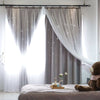 Star Blackout Window Curtains Hollow Thermal Insulated Home Bedroom Living Room