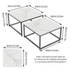 Genuine Marble Coffee Table Set of 2 Square Centre Table Side Table Home Display