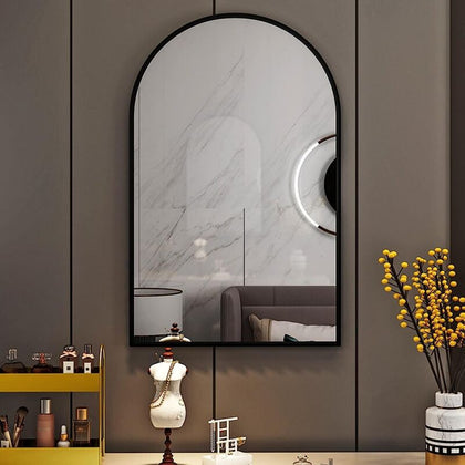 Premium Large Arched Wall Mirror Bathroom Vanity Mirror Windowpane Mantle Deco