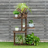 5 Tier Flower Plant Pot Rack Wood Display Stand Shelves Indoor Outdoor Garden