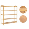 5 TIERS BAMBOO SHOE RACK FOOTWEAR ORGANISER WOODEN STORAGE SHELVES STAND