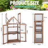 3-Tier Garden Cold Frame Portable Wooden Mini Greenhouse W/ Removable Shelves