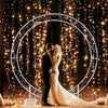 Large Round Moon Wedding Arch Metal Frame Backdrop Stand Party Props Flower Rack