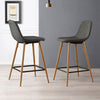 2X Bar Stools Fabric/Faux Leather Pub Chairs Breakfast Kitchen Metal Leg Modern