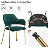 2*Green Velvet Dining Chairs Golden Leg Armchairs Kitchen Restaurant Cafe Chairs