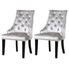 2/4PCS Accent Crushed Velvet Chair Dining Room Padded Dining Chairs Ring Knocker