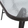 Patio Bistro Square Table Chair Garden Outdoor Dining Glass Table w/Parasol Hole