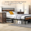 Double Bed Frame Industrial Metal Platform Bed with Headboard and Footboard