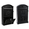 Large Vintage Outdoor Lockable Letter Post Box Mailbox Wall Mounted Secure Mails