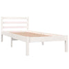 vidaXL Bed Frame Wood Pine 75x190 cm White 2FT6 Small Single GF0