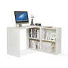L-shaped Computer Desk Corner PC Table Workstation Home Office w/4 Shelves White
