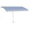 Freestanding Manual Retractable Awning 400x300 Blue/White V3P9