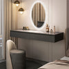 Ultra-thin Oval Bathroom Mirror LED Frameless Frosted Edges Shiny Vanity Mirror