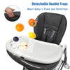 4 in 1 Rolling Baby Highchair Infant Toddler Reclining Sleeping Chair W/ Storage